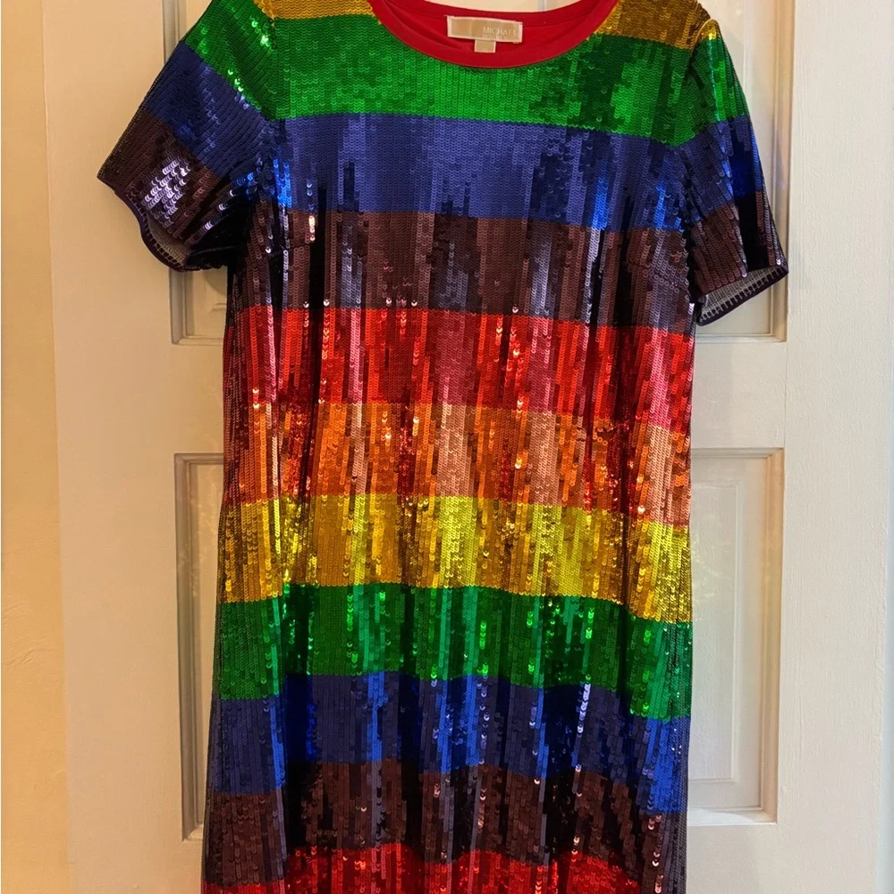 Michael Kors Rainbow Sequin Mini Dress Never Worn - Picture 10 of 10